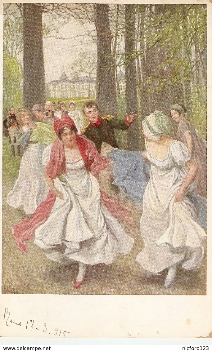 "M.M. Vienne. Dance T The Palace Gardens"  Nice Vintage Austrian Postcard - Vienne