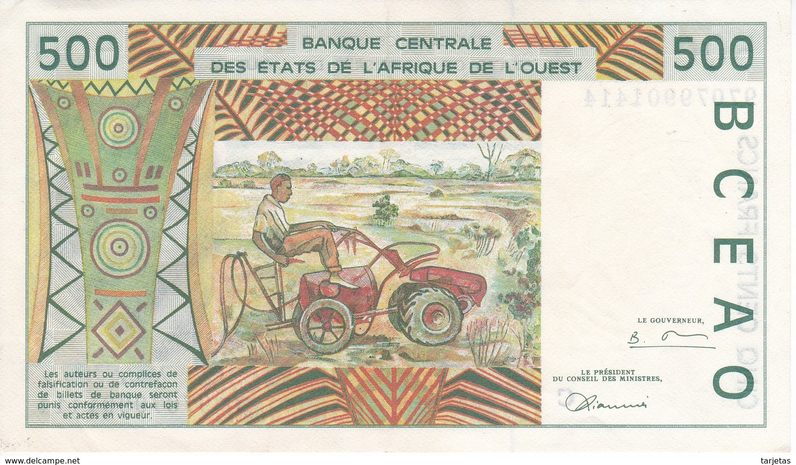 BILLETE DE BURKINA FASO DE 500 FRANCS DEL AÑO 1997 EN CALIDAD EBC (XF) (BANKNOTE) - Burkina Faso