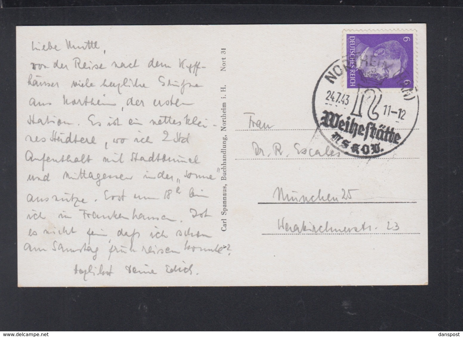 Dt. Reich AK Northeim 1943 - Northeim