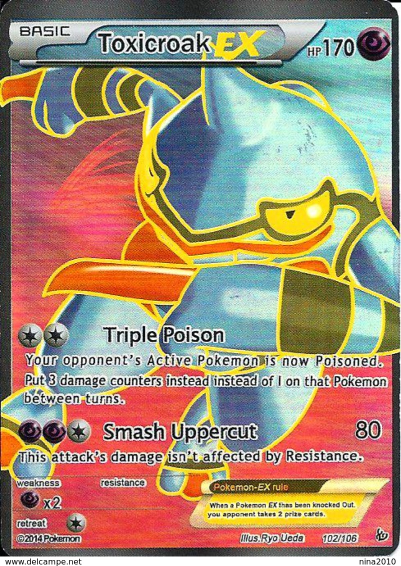 Carte Pokemon - Toxicroack Ex. - carte anglaise - Etat neuf