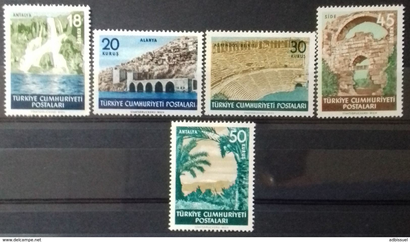 TURQUIE TURKEY N° 1280 à 1285 COTE 5 € 1955 NEUFS * MH REGION D'ANTALYA - Unused Stamps