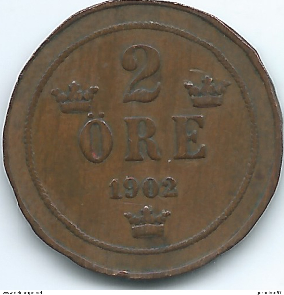 Sweden - 1902 - Oscar II - 2 Öre - KM746 - Svezia