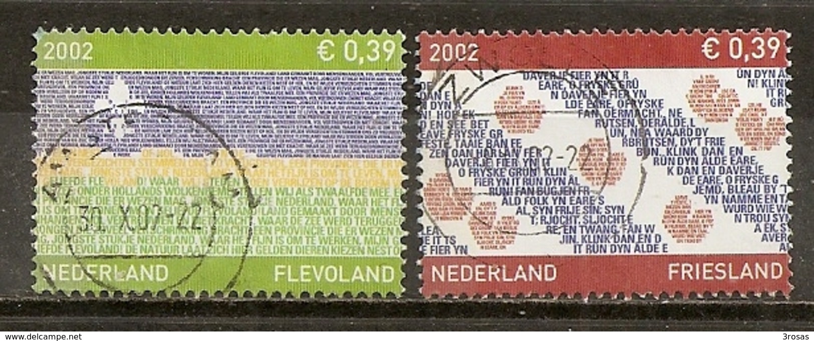 Pays-Bas Netherlands 2002 Drapeaux De Provinces Provincial Flags Obl - Oblitérés