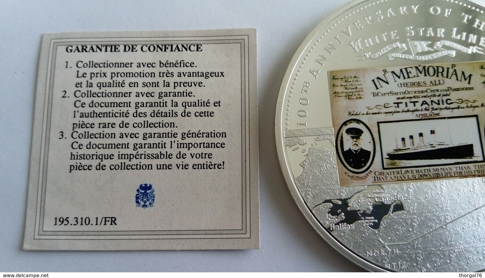 TITANIC 1912- 2012 MEDAILLE COMMEMORATIVE DU NAUFRAGE DU PAQUEBOT TITANIC