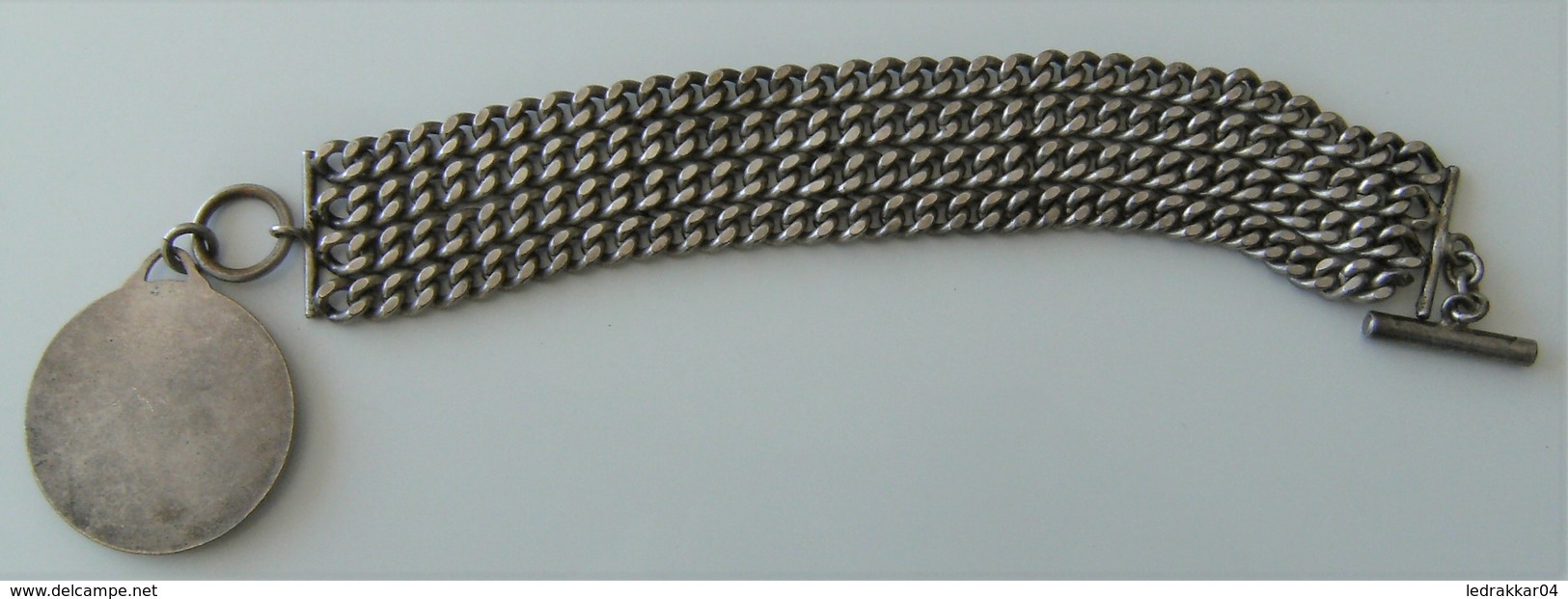 Gourmette Bracelet 4 Rangs Maille Américaine Hermine Bretagne Couronne Argenté - Bracelets