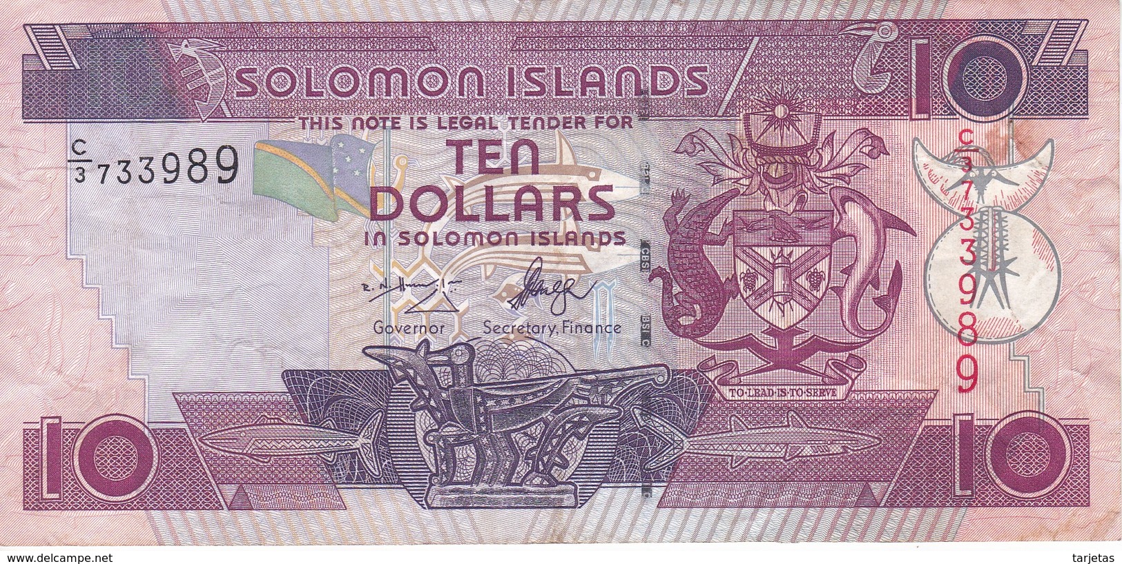 BILLETE DE SALOMON ISLANDS DE 10 DOLLARS DEL AÑO 2005 (BANKNOTE) - Solomon Islands