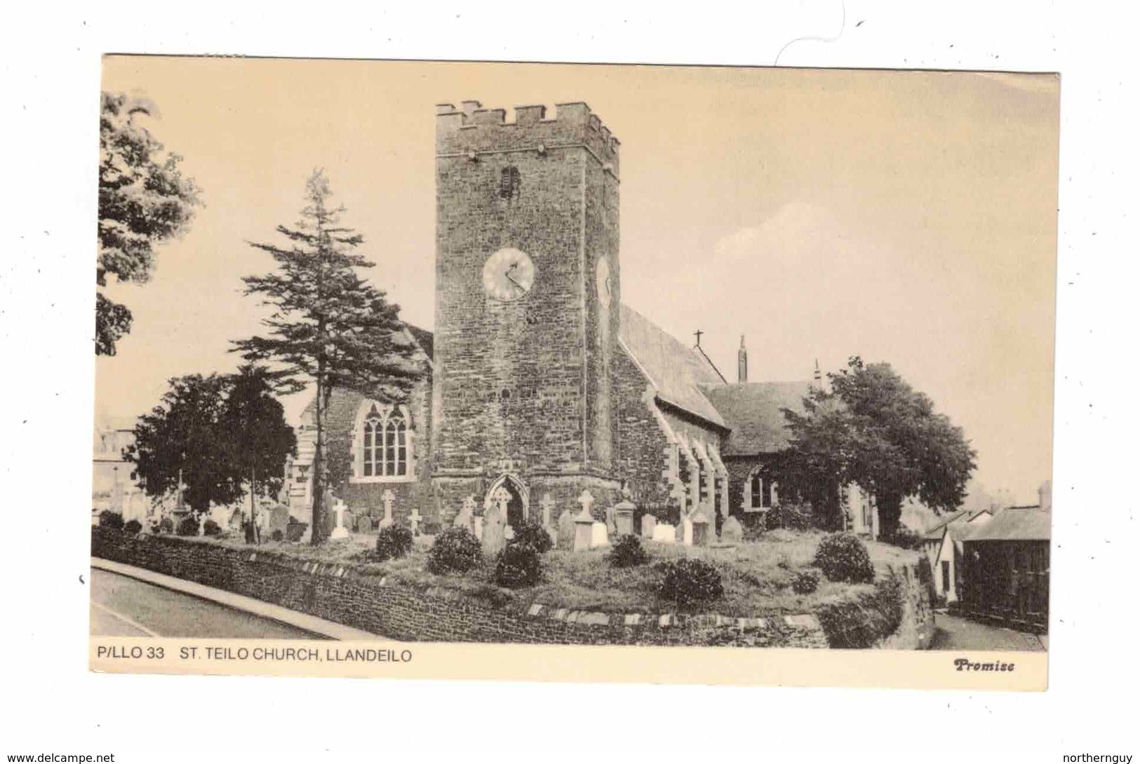 LLANDEILO, County Carmarthenshire, Wales, St. Teilo Church, Old Postcard Sent In 197? - Carmarthenshire