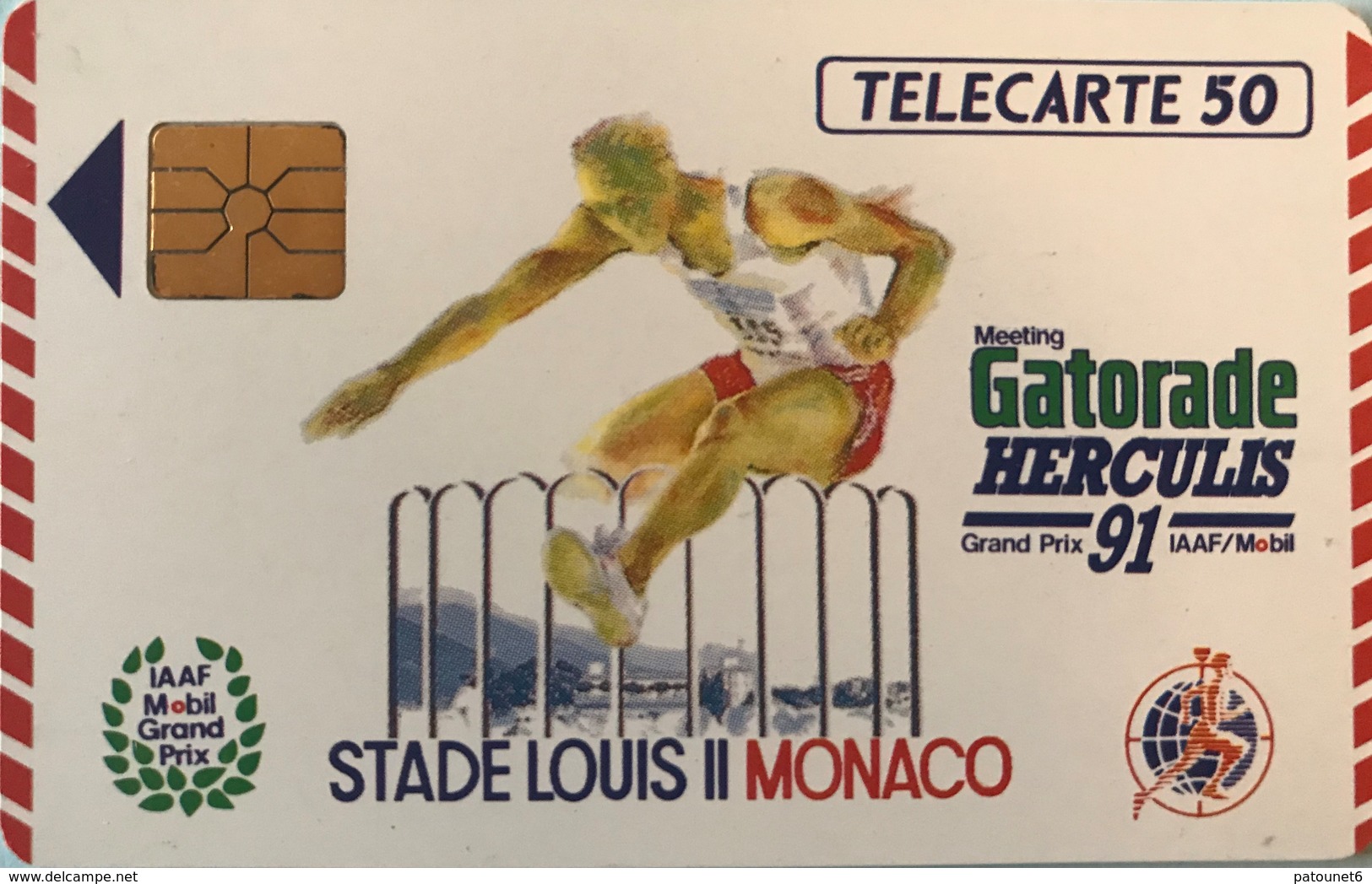 MONACO  -  Phonecard  -  MF 15  -  Gatorade - Herculis 91  -  50 Unités - Monaco