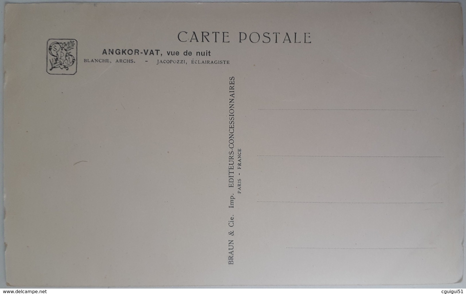 Exposition Coloniale Internationale De Paris 1931 Angkor Vat Wat Vue De Nuit - Exhibitions