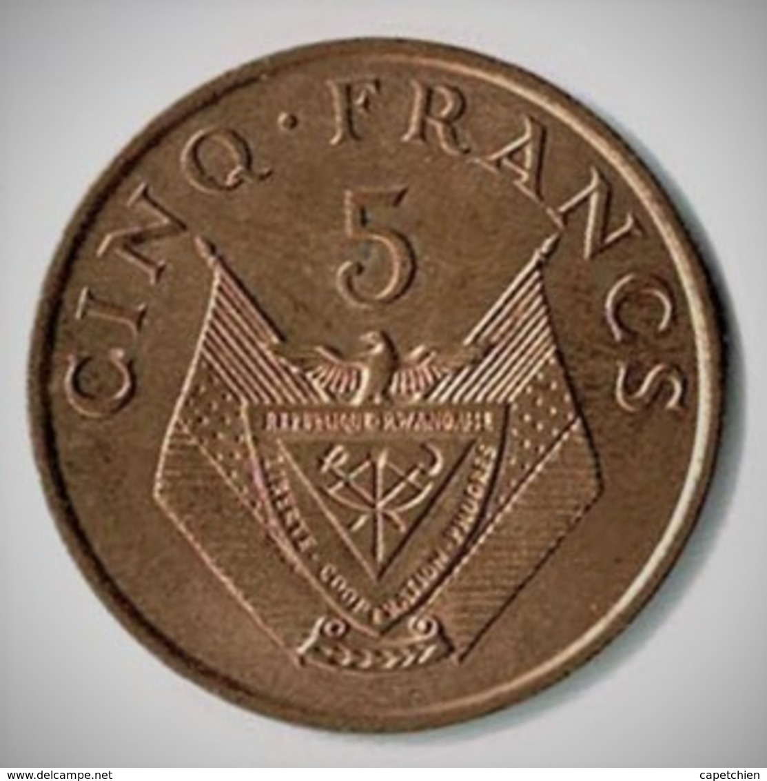 RWANDA / CINQ FRANCS / 1974 - Rwanda