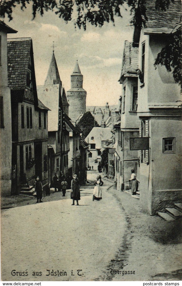 Idstein Im Taunus, Obergasse Mit Geschäft, 1919 - Idstein