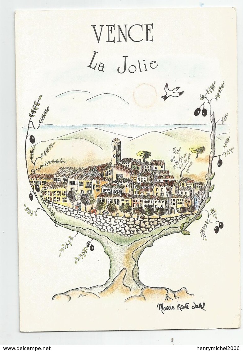 06 Vence La Jolie De Marie Kate Jahl Carte Double 11x16 Cm Env - Vence