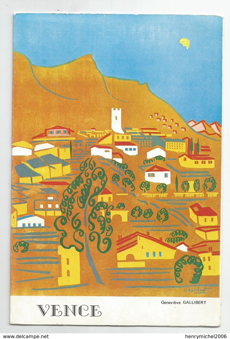 06 Vence De Geneviève Gallibert Carte Double 11x16 Cm Env - Vence