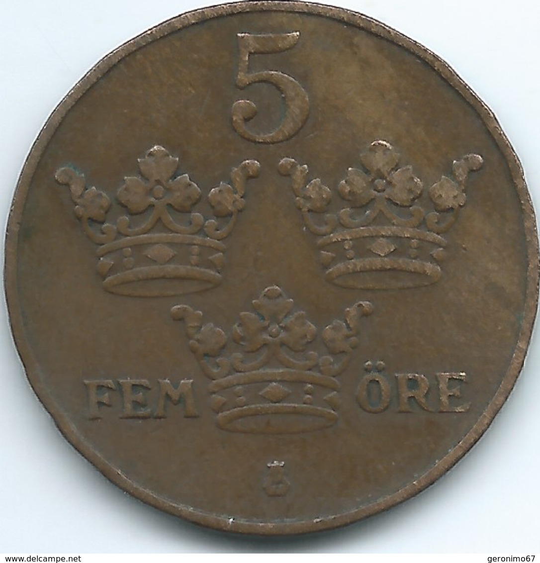 Sweden - 1923 - Gustav V - 5 Öre - KM779.2 - Svezia