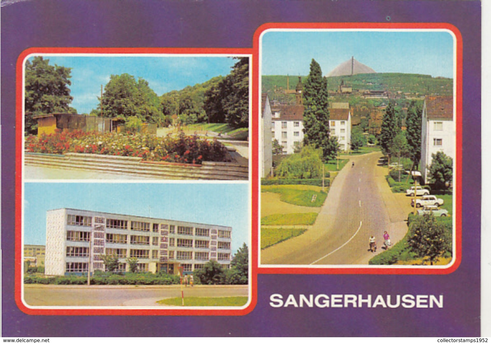 87556- SANGERHAUSEN- PROMENADE, SCHOOL, STREET, CAR - Sangerhausen