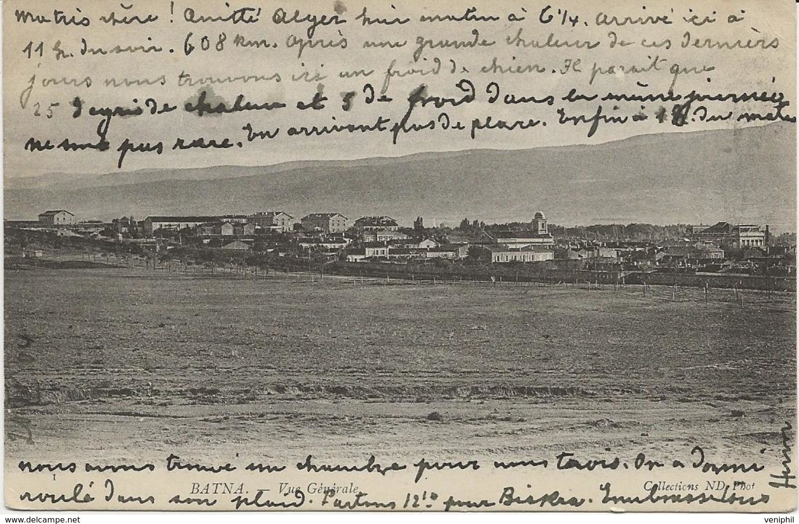 ALGERIE - BATNA - VUE GENERALE  -CAD  CONSTANTINE - 1904 - Batna