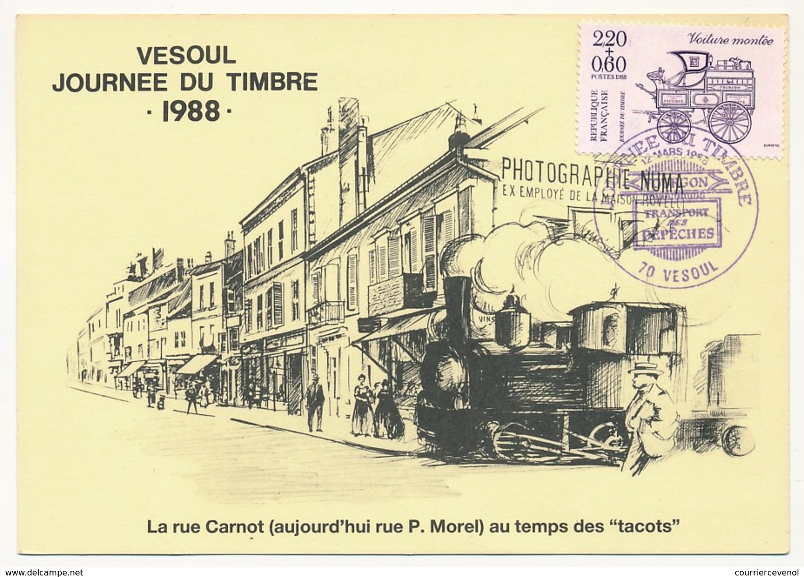 FRANCE - Carte Locale - Journée Du Timbre 1988 - 70 VESOUL - 12 Mars 1988 - Dag Van De Postzegel