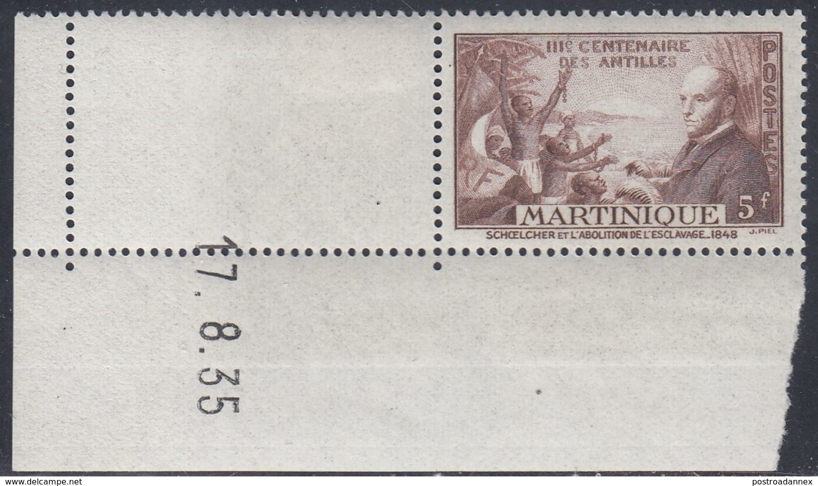 Martinique, Scott #177, Mint Never Hinged, Freed Slaves Playing Homage To Victor Schoelcher, Issued 1935 - Ungebraucht