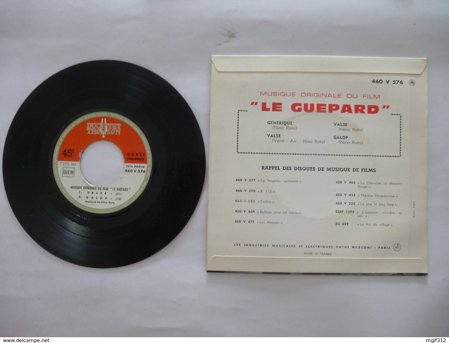 Musique Du Film LE GUEPARD Palme D'OR à CANNES 1963 - MUSIQUE De NINO ROTA - Voir Les 2 Scans - Soundtracks, Film Music