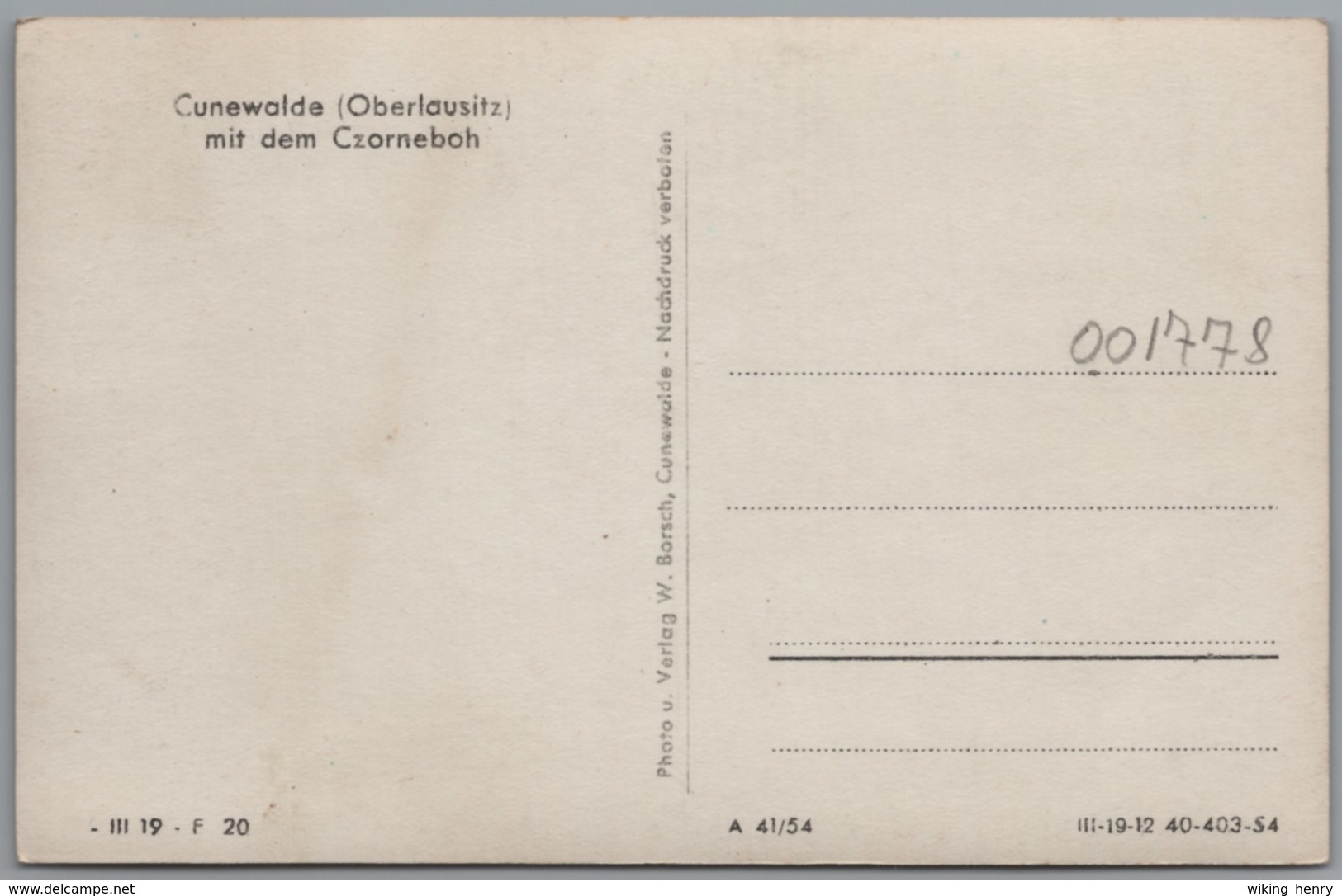 Cunewalde - S/w Mit Dem Czorneboh - Cunewalde