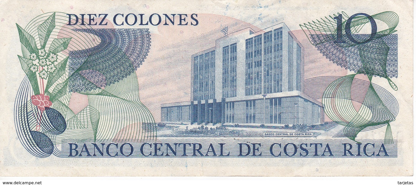 BILLETE DE COSTA RICA DE 10 COLONES AÑO 1980 EN CALIDAD EBC (XF)  (BANKNOTE) - Costa Rica