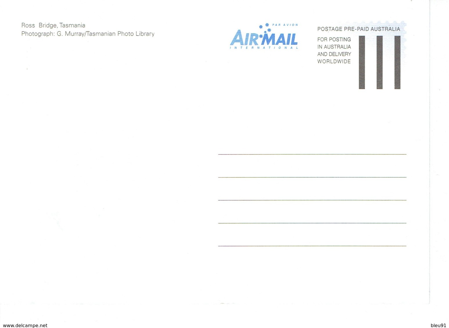 CARTE MAXIMUM ROSS BRIDGE TASMANIA - Cartes-Maximum (CM)