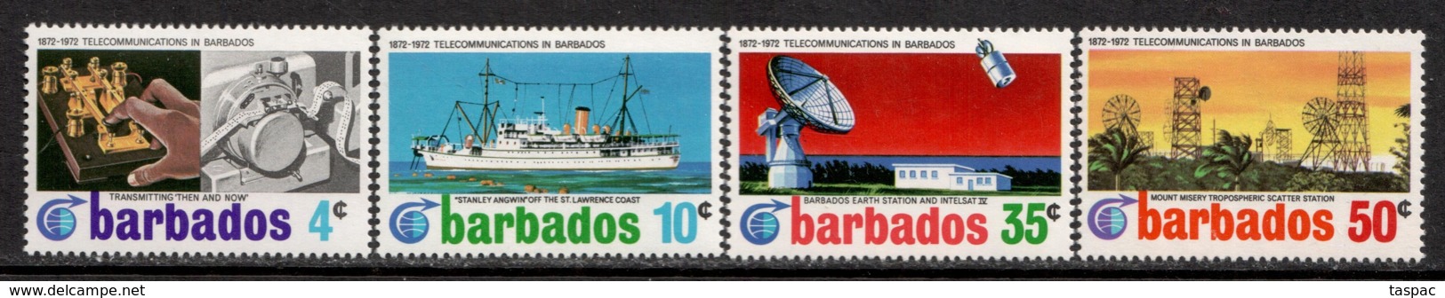 Barbados 1972 Mi# 337-340 ** MNH - Centenary Of Telecommunications To And From Barbados / Space - Amérique Du Nord