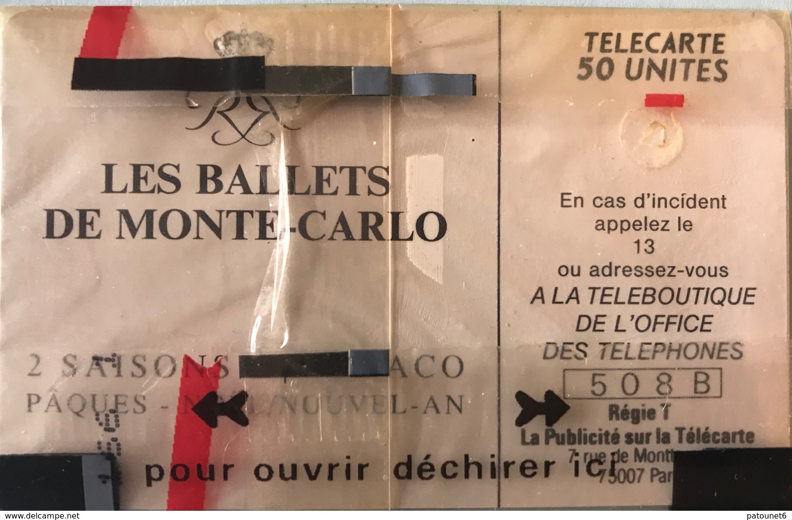 MONACO  -  Phonecard  -  MF 8  -  Ballets De Monte-Carlo  -  50 Unités  (Neuve) - Monaco