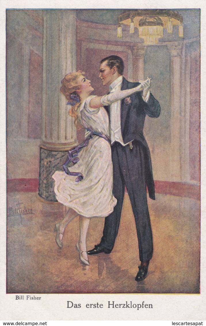 Illustrateur  Fisher- Couple Dance -  Das Erste Herzklopfen - (lot Pat 110/1) - Other & Unclassified