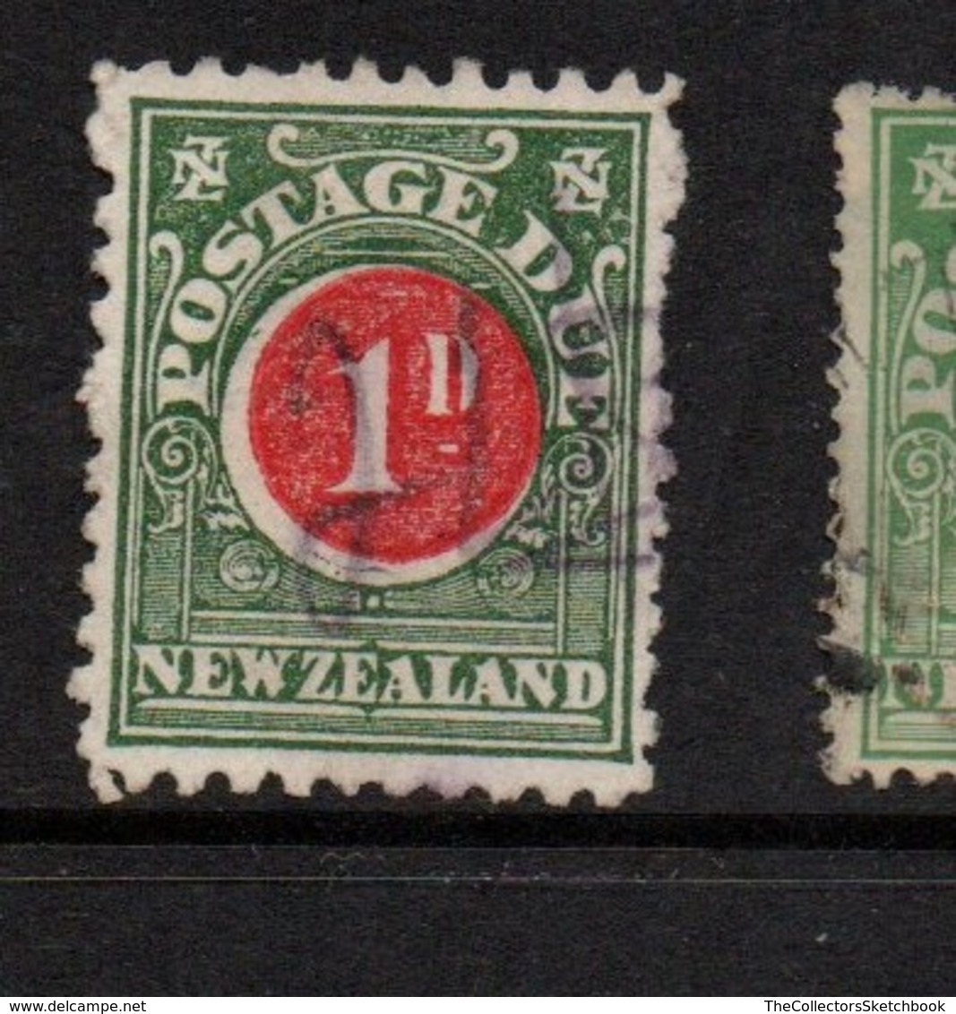 New Zealand Postage Due 1d Deep Carmine And Blue Green  Perf 11 - Segnatasse