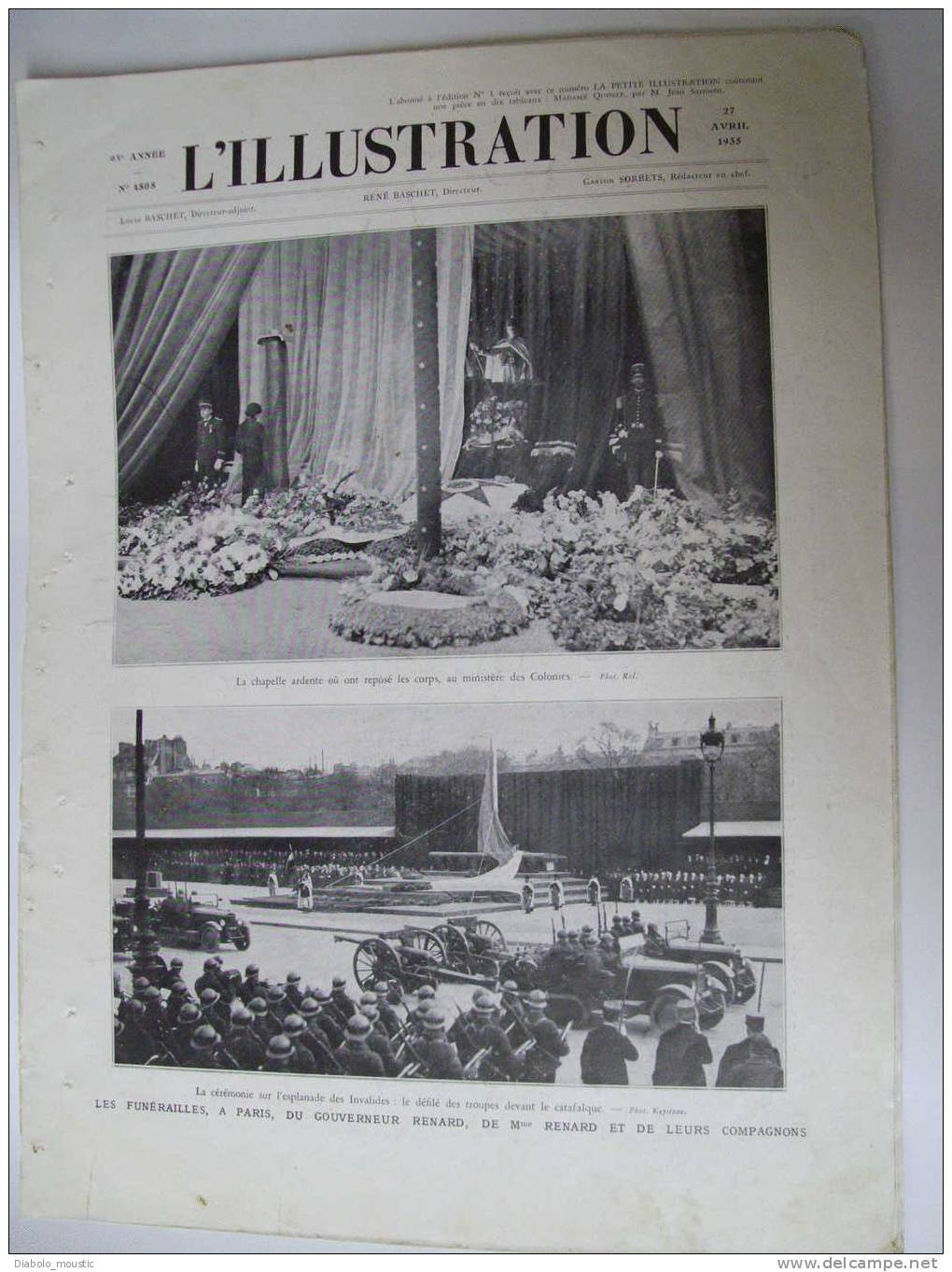 27 Avril 1935 : Catastrophe De BOLOBO ;   Les écoliers De SARREBRUCK ; - L'Illustration