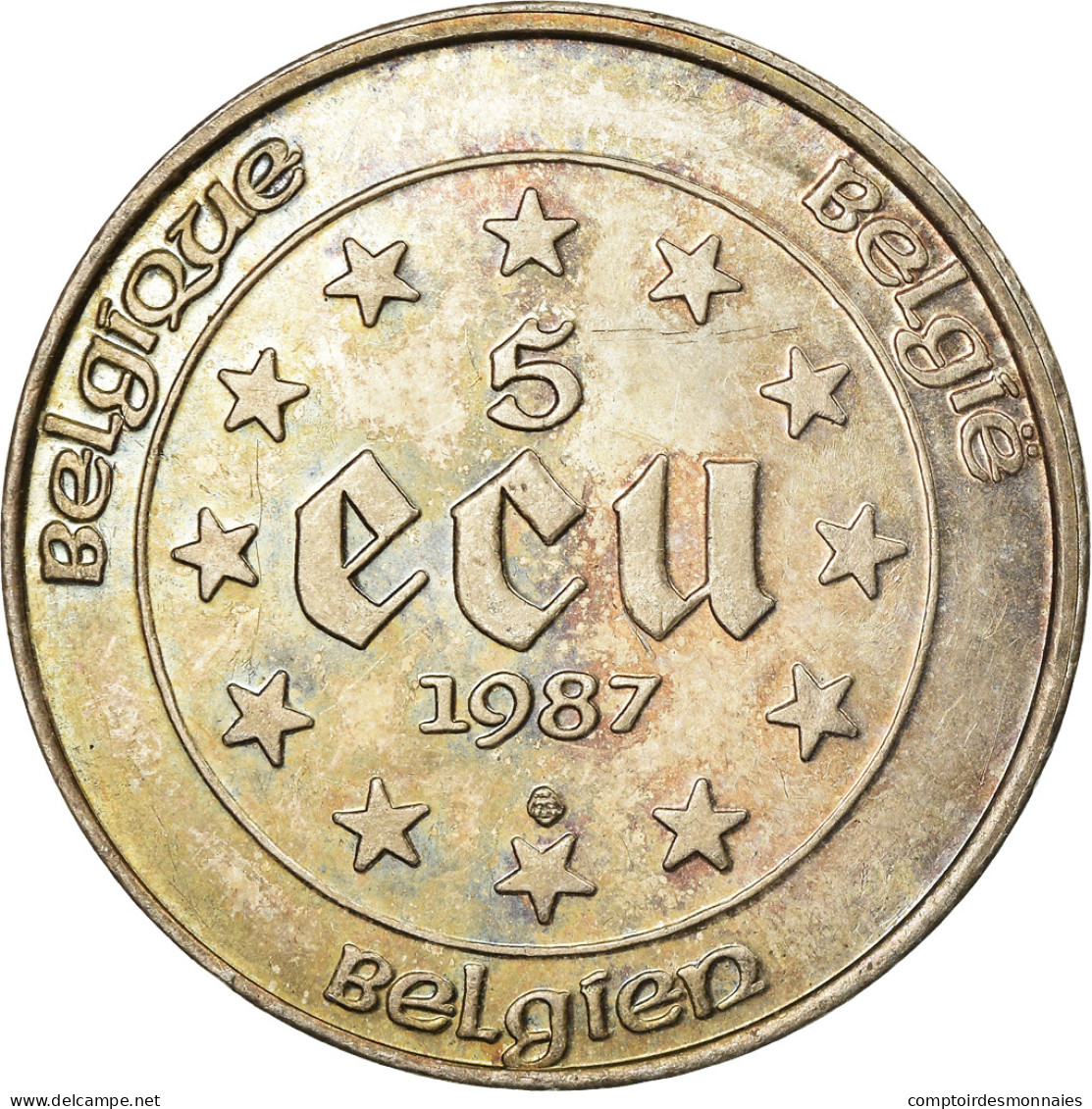 Monnaie, Belgique, 5 Ecu, 1987, SUP, Argent, KM:166 - Ecus