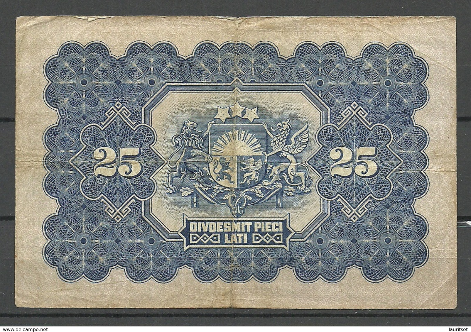 LATVIA Lettland 1928 Bank Note Banknote 25 Lati - Latvia