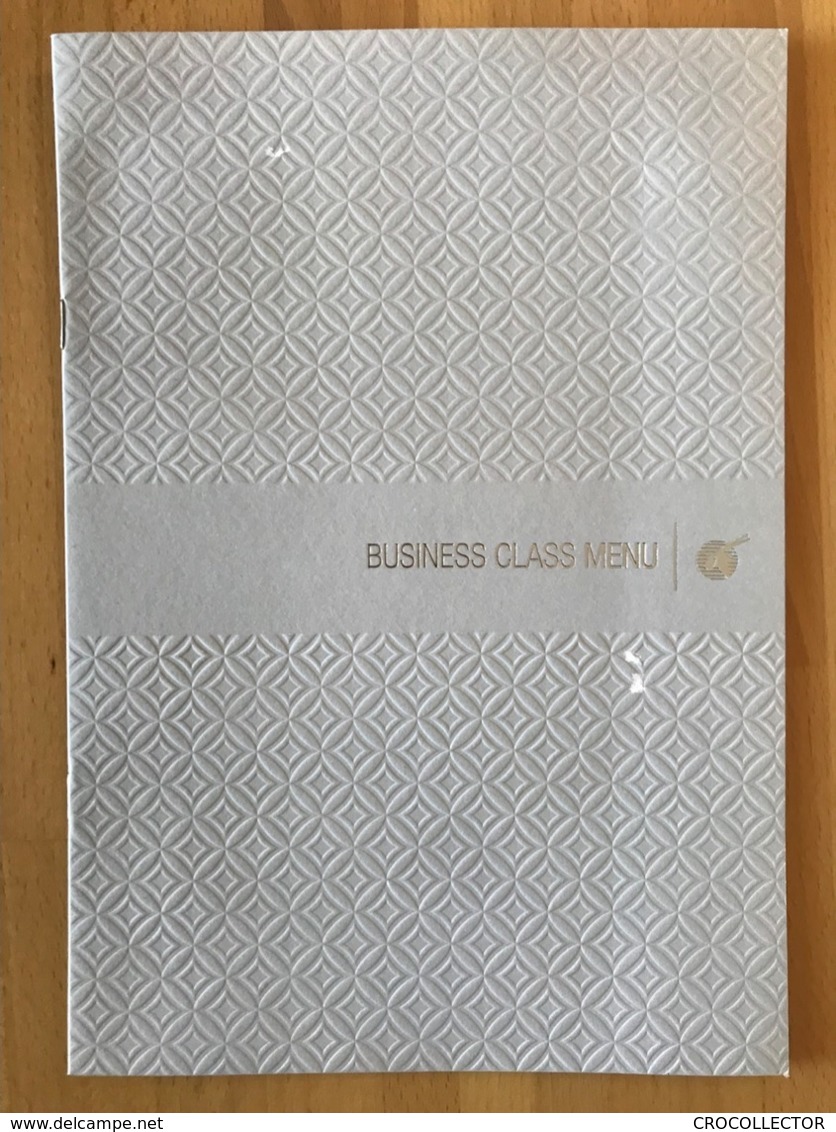 QATAR AIRWAYS BUSINESS CLASS MENU DOH-EUR/JC-HBML4/CY1-V1 - Menú