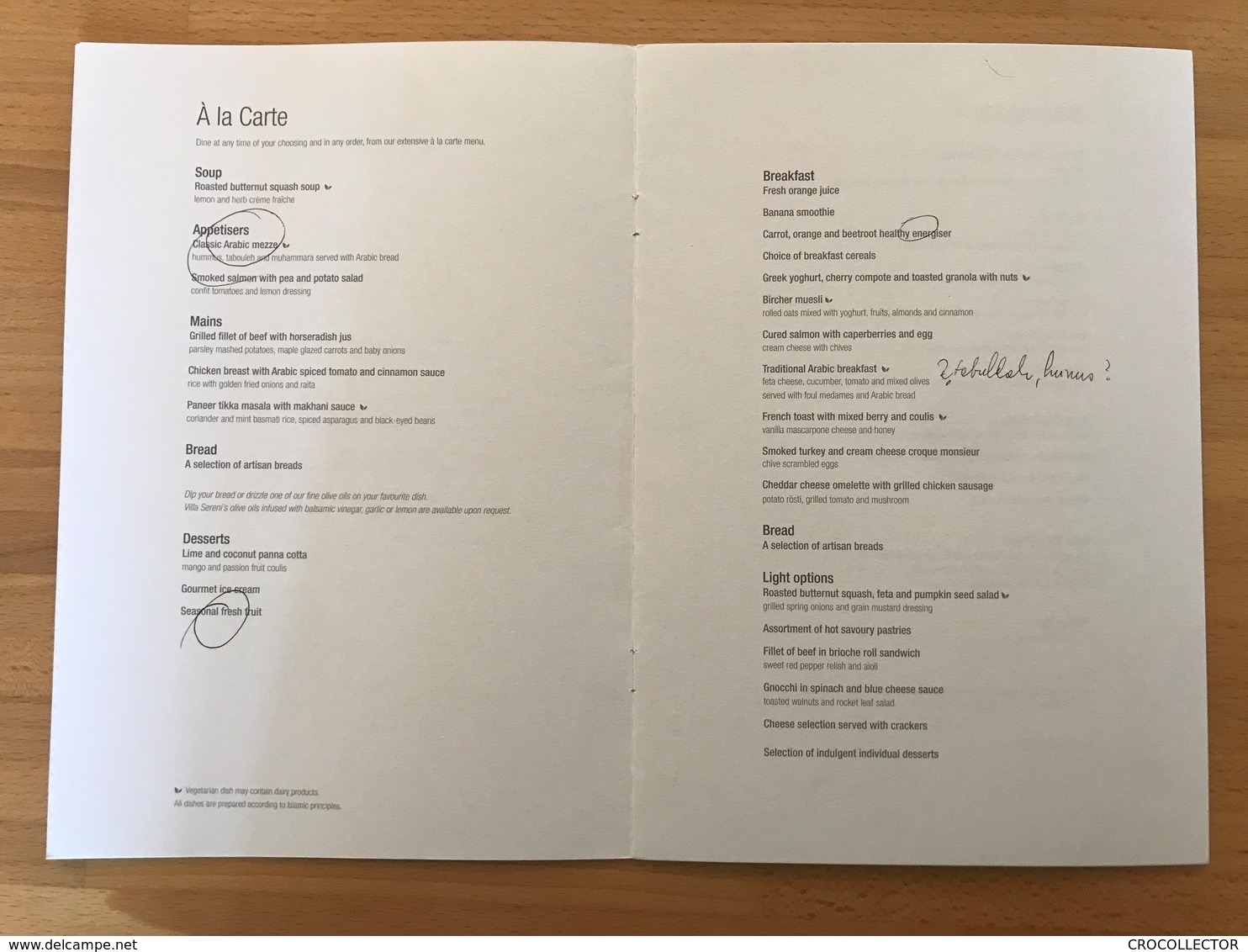 QATAR AIRWAYS BUSINESS CLASS MENU AUS-DOH/JC/LDML6-HB2MS/CY1-V1 - Menú