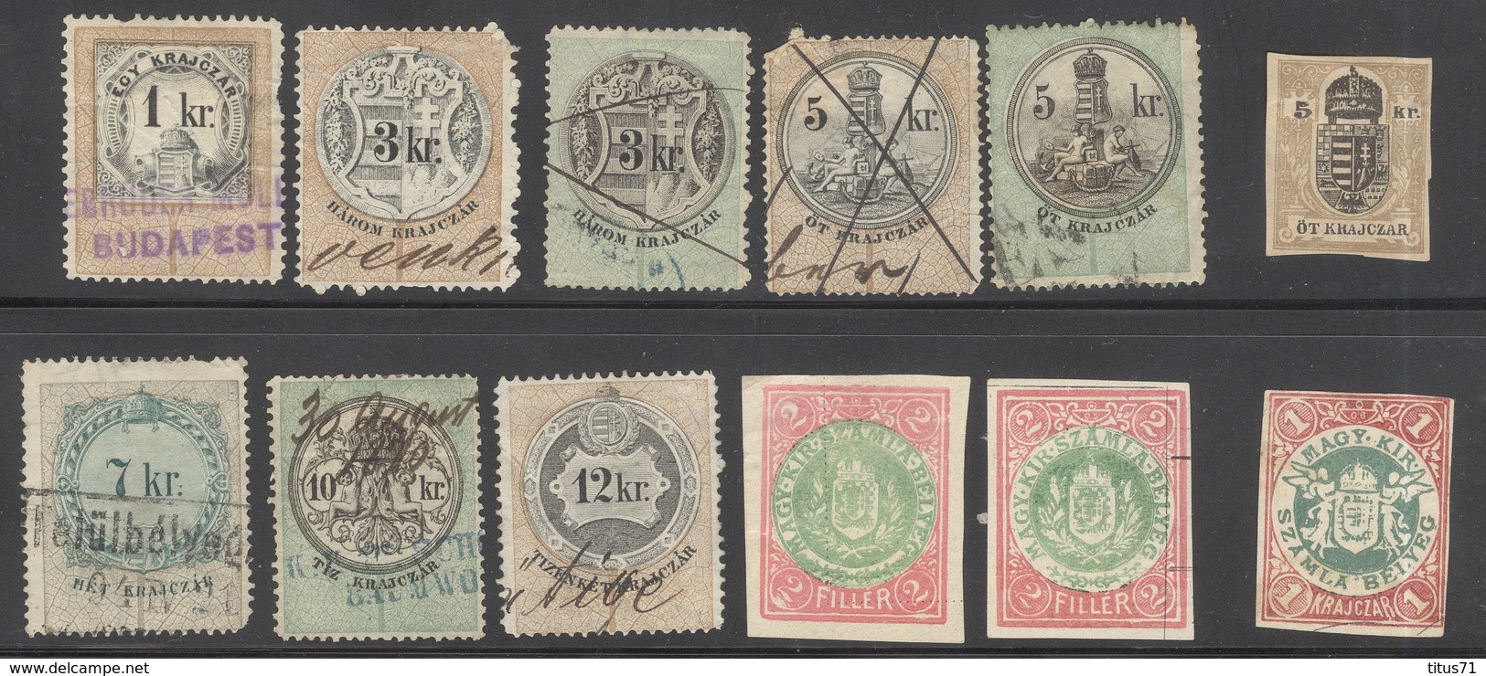 Lot De Timbres Fiscaux Hongrie Errinophilie - Revenue Stamps