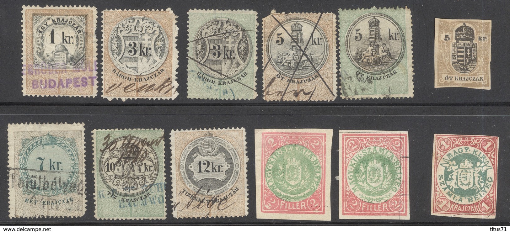 Lot De Timbres Fiscaux Hongrie Errinophilie - Steuermarken