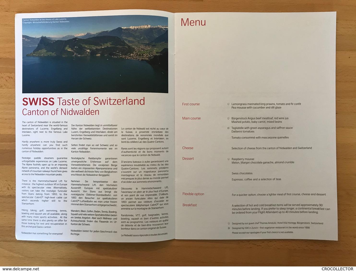 SWISS Business Menu - Menus