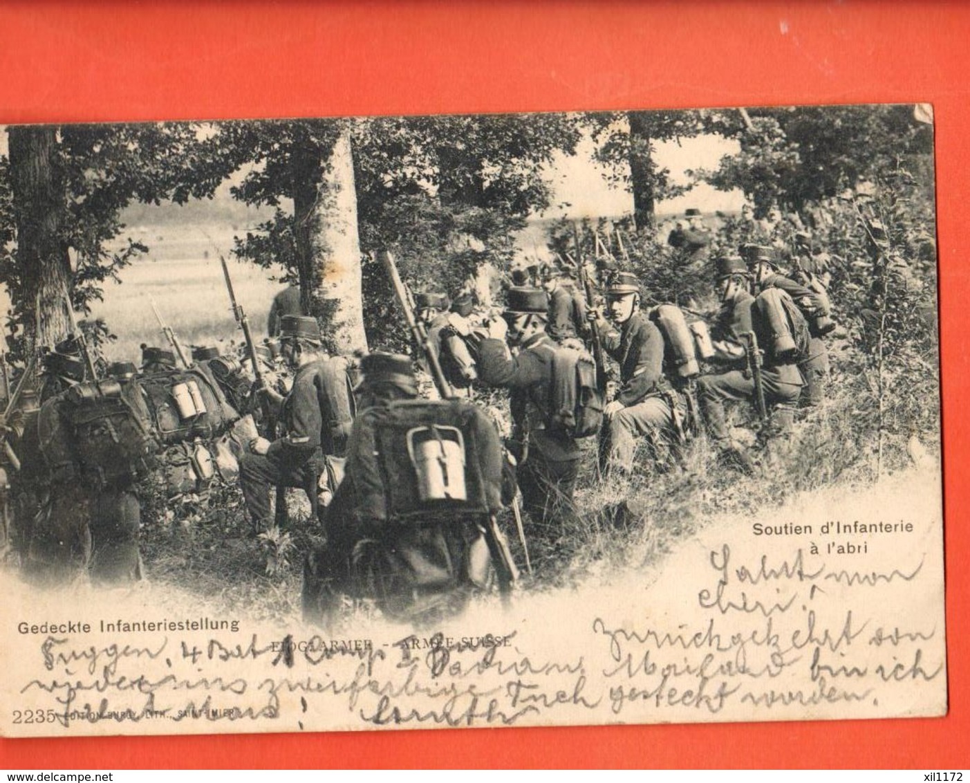 ZAD-38 Militär AK, Gedeckte  Infanteriestellung Soutein D'infanterie à L'abri. Pionier. Gelaufen 1902 - Laufen-Uhwiesen 