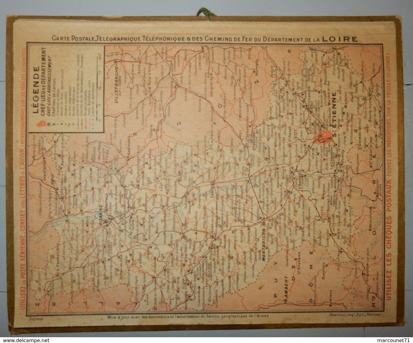 CALENDRIER ALMANACH DES POSTES ET TÉLÉGRAPHES 1934 DÉPARTEMENT DE LA LOIRE PÉCHEUR AU BORD DE L'ÉTANG - Grand Format : 1921-40