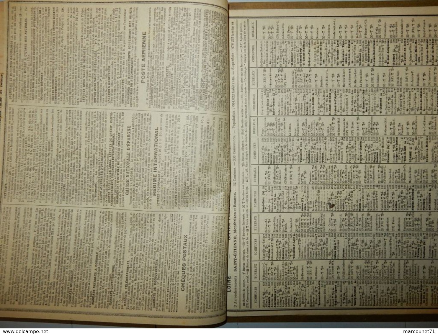 CALENDRIER ALMANACH DES POSTES ET TÉLÉGRAPHES 1936 DÉPARTEMENT DE LA LOIRE DÉPART POUR A VIGNE DE GRAND PÈRE ALSACE - Grand Format : 1921-40