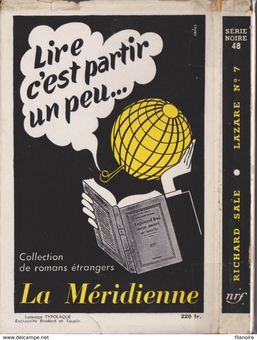 Richard SALE Lazare N°7 Série Noire N°48 (EO, 1950, Jaquette De 51) - Série Noire