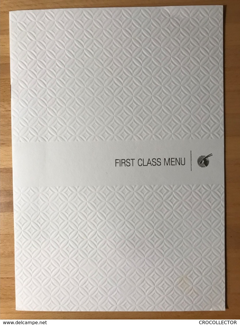 QATAR AIRWAYS FIRST CLASS MENU IG-DOH/FC/LDMG/CY4-V1 - Menus