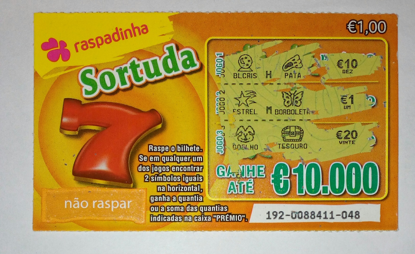 Billet De Loterie Instantanée, Sortuda. Portugal - Lottery Tickets