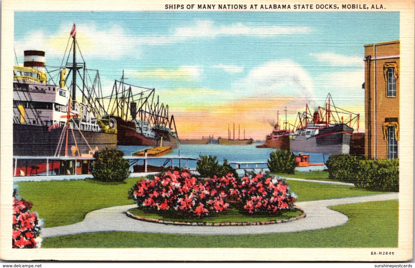 Alabama Mobile Ships Of Many Natons At Alabama State Docks Curteich - Mobile