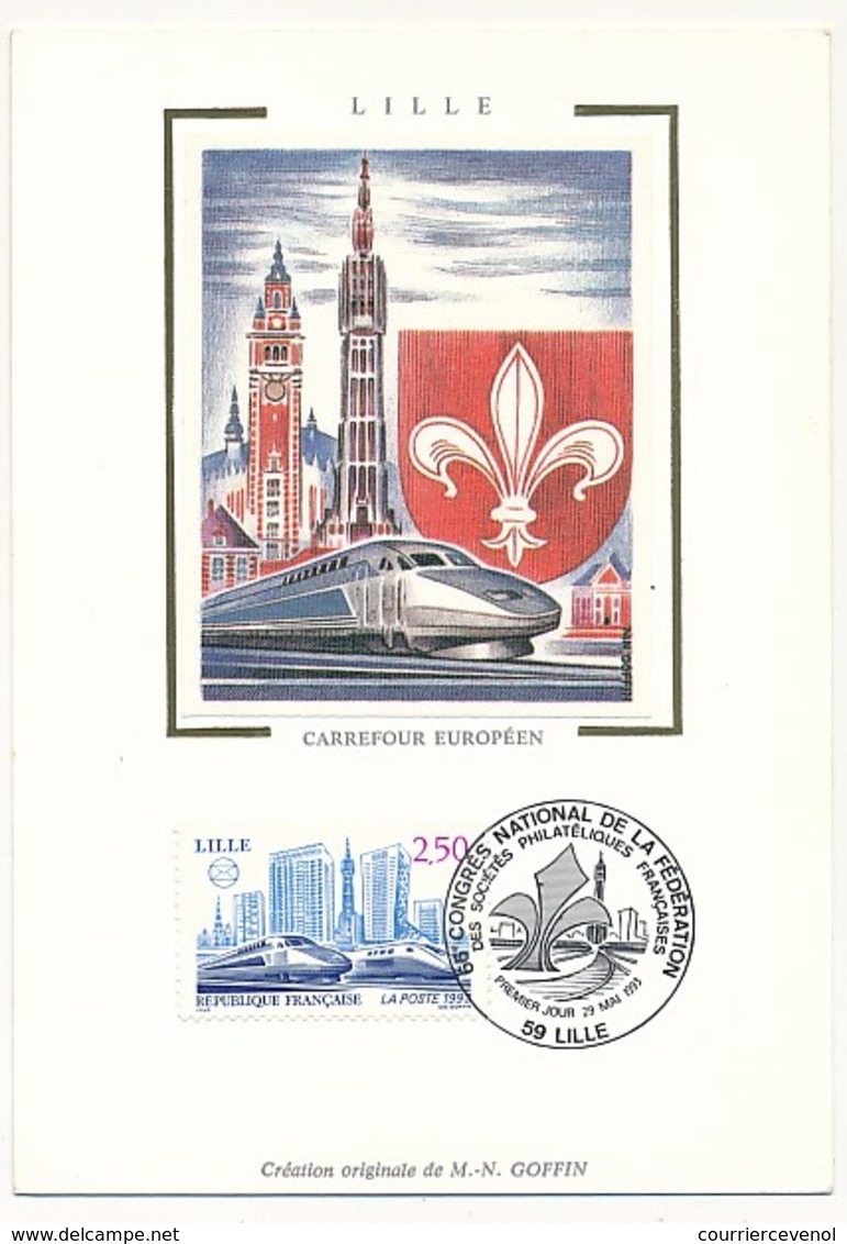 FRANCE - Carte Premier Jour Soie "Lille Carrefour Européen" - TGV Lille - 29/5/1983 - Trenes