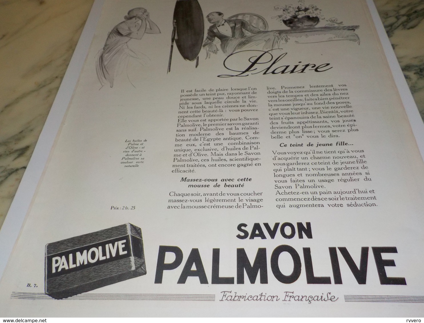 ANCIENNE PUBLICITE  POUR PLAIRE SAVON PALMOLIVE 1924 - Other & Unclassified