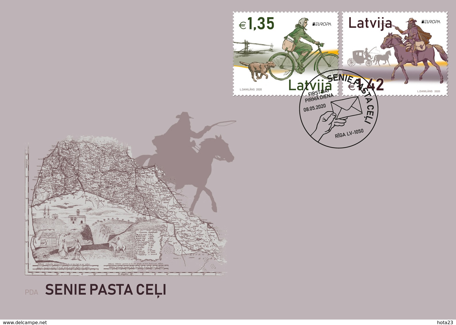 Latvia Lettland Lettonie 2020 Europe - Old Post Roads - Bicycle - Horse FDC - Lettland