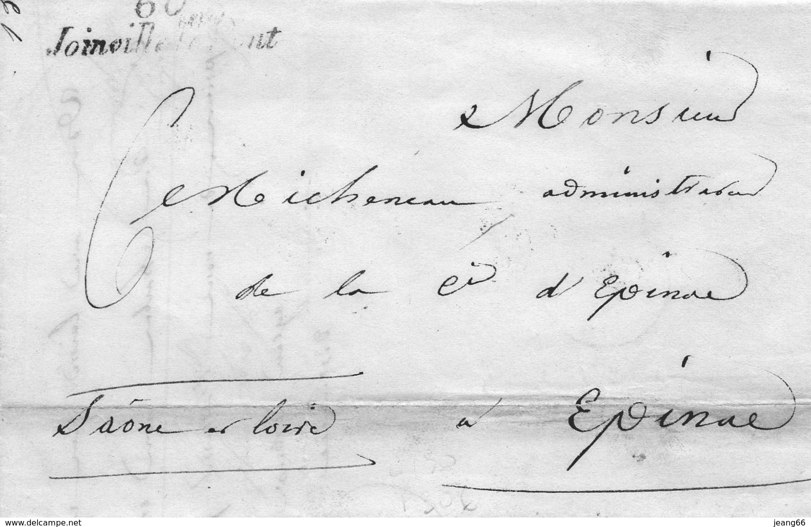 Cursive "60 JOINVILLE LE PONT" L.A.C. De La Forge Anglaise De St MAUR Pour EPINAC. - 1801-1848: Précurseurs XIX