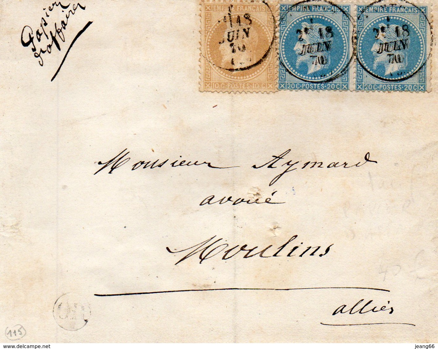 N° 28b Et 29b X2,cachet 16 NANTES,le 18/6/70,tarif Papiers D'affaires. - 1801-1848: Precursores XIX